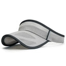 Summer Sports Sun Hats Men's Cap Adjustable Visor Uv Protection Empty Top Tennis Running Sunscreen Mesh Brim