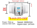 4"5"6" Electric Exhaust Fan Silent Pipe Duct Fan Bathroom Extractor Ventilation Kitchen Toilet Wall Air Cleaning Window Fan