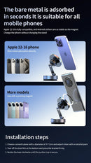 Cooling Magnetic Car Wireless Charger Car Phone Holder Mount Fast Charging for iPhone 15 14 13 Pro Suction Cup Vacuum Foldable