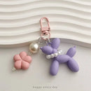 The Koonsian | Faceted Flower-Embedded Acrylic Balloon Dog Keychain