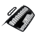 Bumper Grille Compatible For Audi A3 8P 8PA 2003-2008 RS Style Honeycomb Front Radiator Air Intake Mesh Grill Gloss Black