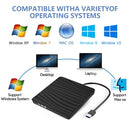 USB External CD DVD Reader CD/DVD Drive Burner Reader External DVD CD Writer Drive Portable Burner Reader for Laptop Desktop PC