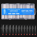 240pc/box False Nails Super Long Ballerina Nails Press On Nail Full Cover Matte Gel Tips Nail Art XXL American Capsule Fake Tips