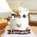 Pink Blue Bear Cake Topper Baby Shower Boy Girl Birthday Party Cake Decor Adult Birthday Gifts Wedding Cake Decorating Baking