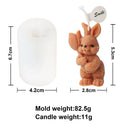 Easter Bunny Candle Mold 3D Rabbit Candle Silicone Molds Easter Bunny Resin Casting Mould for DIY Candle Making Polymer Clay