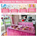 Disposable Table Skirts with Tablecloth Ruffled Plastic Table Skirt for Wedding Party Birthday Business Events Baby Shower White