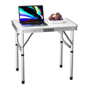 Mini Folding Camping Table, Aluminum Frame with Carry Handle, Adjustable Height, Portable Lightweight and Easy to Carry,