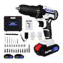 DayPlus Cordless Drill Set Electric Screwdriver Drill Set with 2-Variable Speed, 25+1 Torque,21V Li-ion Battery & Fast Charger