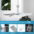 XIAOTREE USB Ceiling Fan DC 5V Air Circulator Fan 6 Detachable Blades Portable Hanging Ceiling Fans Camping Fan for RV & Home
