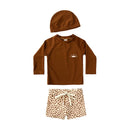 2025 Kids Boy Swimsuits Summer Sun Protection Vacation Beach Pants Long sleeve Tops with Hat Children Surfing Swim Suit 1-7T