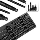 9Pcs/Set Impact Extension Bars 1/2" 3/8" 1/4" Drive Long Reach Extension Bar Set For Impact Sockets Ratchets Repair Tools Black
