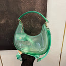 Fashion Half Moon Shoulder Bag For Women 2025 Summer Waterproof PVC Transparent Crossbody Bag 8 Colors Jelly Mobile Phone Purse