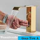Smart Sensor Bathroom Basin Faucet Intelligent Black Automatic Sense Brass Cold Hot Water Mixer Waterfall Crane Deck Mount