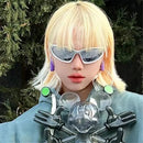 Trendy Y2K Cycling Sunglasses Outdoor Sports Shades Millennium Futuristic Sun Glasses UV Protection Street Shooting Eyewear