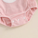 Baby Girls Rompers Easter Clothes Rabbit Embroidery Fly Sleeve Infant Bodysuits Jumpsuits with Headband