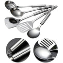 5PCS/SET 304 Stainless Steel Practical Spatula Kitchen Utensil Set Cooking Tool Slotted Turner Rice Spoon Ladle Cooking Tools