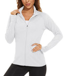 TACVASEN Full Zip UPF 50+ Sun Protection Summer Jackets Womens Long Sleeve Shirts Casual Jackets W/ Zipper Pockets Tops Outdoor