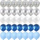 40PCS Silver Night Blue White Balloons Gender Reveal Wedding Valentine's Day Baby Shower Birthday Globos Party Decorations