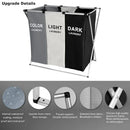 Large Laundry Basket Three Foldable Grid Organizer Basket Dirty Clothes Toys Organizers Home Laundry Basket Storage Sorter Bin