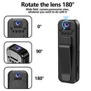 HD 1080P Miniature Camcorder Small Body Camera Police Body Cam with Back Clip Infrared Night Vision Video Surveillance Camcorder