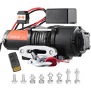SucceBuy 4500lbs ATV/UTV Electric Winch Nylon/Steel Rope Winch with Wireless/Wired Remote for Truck Car Towing Jeep Off-Road SUV
