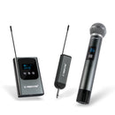 Phenyx Pro 双数字无线麦克风系统，带 2x15 UHF 通道，手持/腰包式发射器 (PDP-2)