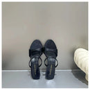 The 'Soleil' Square-Toe Silk Sandals