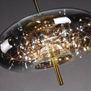 Nordic Net Red Bedside Chandelier Girl Light Luxury Long Line Personality Art Full Of Stars Hotel Bar Glass Small Chandelier