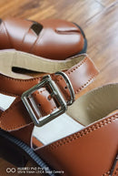 MKKHOU Fashion Sandals Women's New High Quality True Leather Split Toe Shoes Low Heel Hollow out Mary Jane Shoes Modern Shoes
