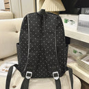 New Large Capacity Polka Dot Backpack Lightweight Multifunctional Piano Key Backpack Black Piano Mochilas for Women