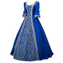 Palace Princess Queen Elegant Ball Party Formal Maxi Dress Medieval Lace Square Neck Medieval Renaissance Victorian Vestidos