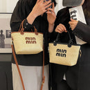 New Summer Beach Grass Woven Bag Women's Handbag Embroidered Thread Fashion Crossbody Bag Women's Unique Design Shoulder Bag