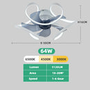 Smart Ceiling Fan with LED Lights for Bedroom Ceiling Fan (Repeated Unnecessarily) with Remote Control & App Control for Dining
