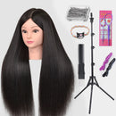New Female Mannequin Training Doll Head With 70% Real Hair For Hairsyles Hairdressing Cosmetology Dolls Head With Stand Tripod