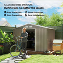 The Outsunny Vault | 9 x 6 ft Galvanised Steel Garden Storage Shed