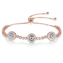 KALETINE Women Evil Eye Lucky Hamsa Bracelet Genuine 925 Sterling Silver Men Luxury Round Blue Eyes CZ Crystal Tennis Bracelet