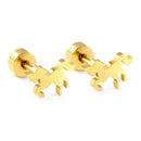 LUXUSTEEL Lovely Coloful Animal Stud Earrings For Girls Stainless Steel Anti-allergy Rabbit Penguin Dog BFF Jewelry Gifts
