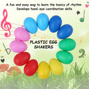 12Pcs Egg Shakers Musical Instruments Percussion Egg for Kids Toys Plastic Easter Egg Shaker for Education Musical Learning