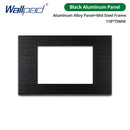 DIY Frame Only Wallpad Glass Aluminum Stainless Steel Panel 1 2 Gang Intermediate Reset Switch Brazil Socket 118*75mm