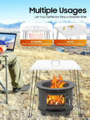 The Hearth Guardian | Stainless Steel Fire Pit Heat Deflector & Outdoor Fire Table
