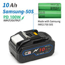 TPCELL New PD100W 8Ah/10Ah For MAKITA 18V with USB-C Connector 21700 Tabless cells Replacement Battery Power Tools Li-ion