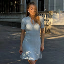 TARUXY Short Sleeve Knitted Long Dress Female Slim Hollow Retro Elegant Sweater Dress 2025 Summer New High Waist Women‘s Dress