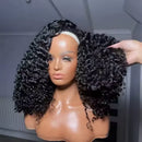 Jerry Curly Half Wig Human Hair Brazilian Deep Wave Curly Half Wig Human Hair 3 IN 1 Seamless Clip Ins Flip Over Drawstring Half Wig 200% Density Full Machine Made for Women Ready to Wear On Clearance Sale Pre Plucked Wig Par