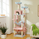 Multi-Level Cat Tree Tower with Scratching Posts&Board, Hammock, Cat Condo, Spacious Top Perch,Dangling Balls for Indoor Cats