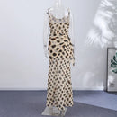 The Riviera | Polka-Dot Scarf-Sling Beach Maxi Dress