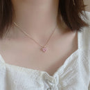 女士粉色爱心项链耳环首饰套装 Aretes De Mujer Pendientes Collares Para Mujer 甜美链条美学可爱
