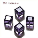 StreBelle AAA 50pcs/Lot Cube Loose Spacer Bead Jewelry Making Mix Colors 8x8mm Crystal Glass Beads Facet Square Shape