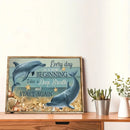 Oceanic Drift Dolphin Canvas Wall Art