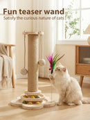 The Cedar Column | Natural Sisal Cat Scratching Post with Play Track