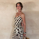 Polka Dots Print Detachable Scarf Sling Dress 2026 New Ladies Slim V-neck Spaghetti Strap Long Robes Women's Beach Dresses